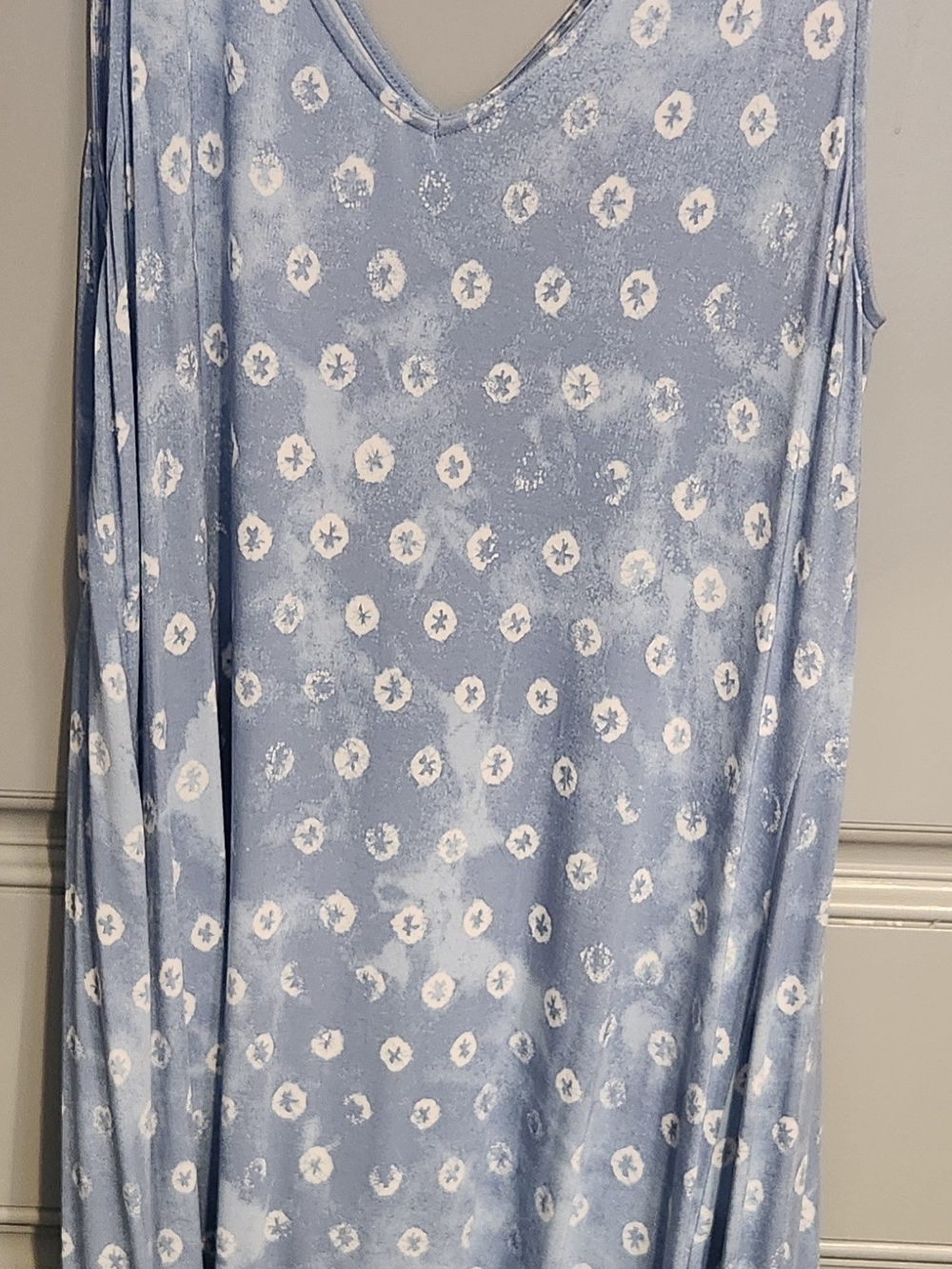 Style & Co. Light Blue and White Polka Dot Dress